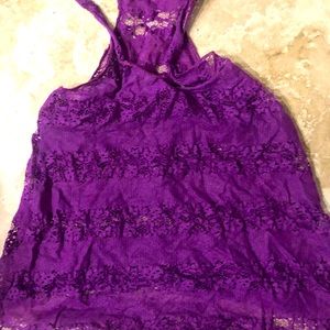 Mudd small tank top purple lace like material